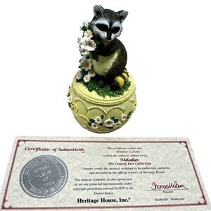 Heritage House Melodies Country Fair Collection Raccoon Brahms Lullaby Musical